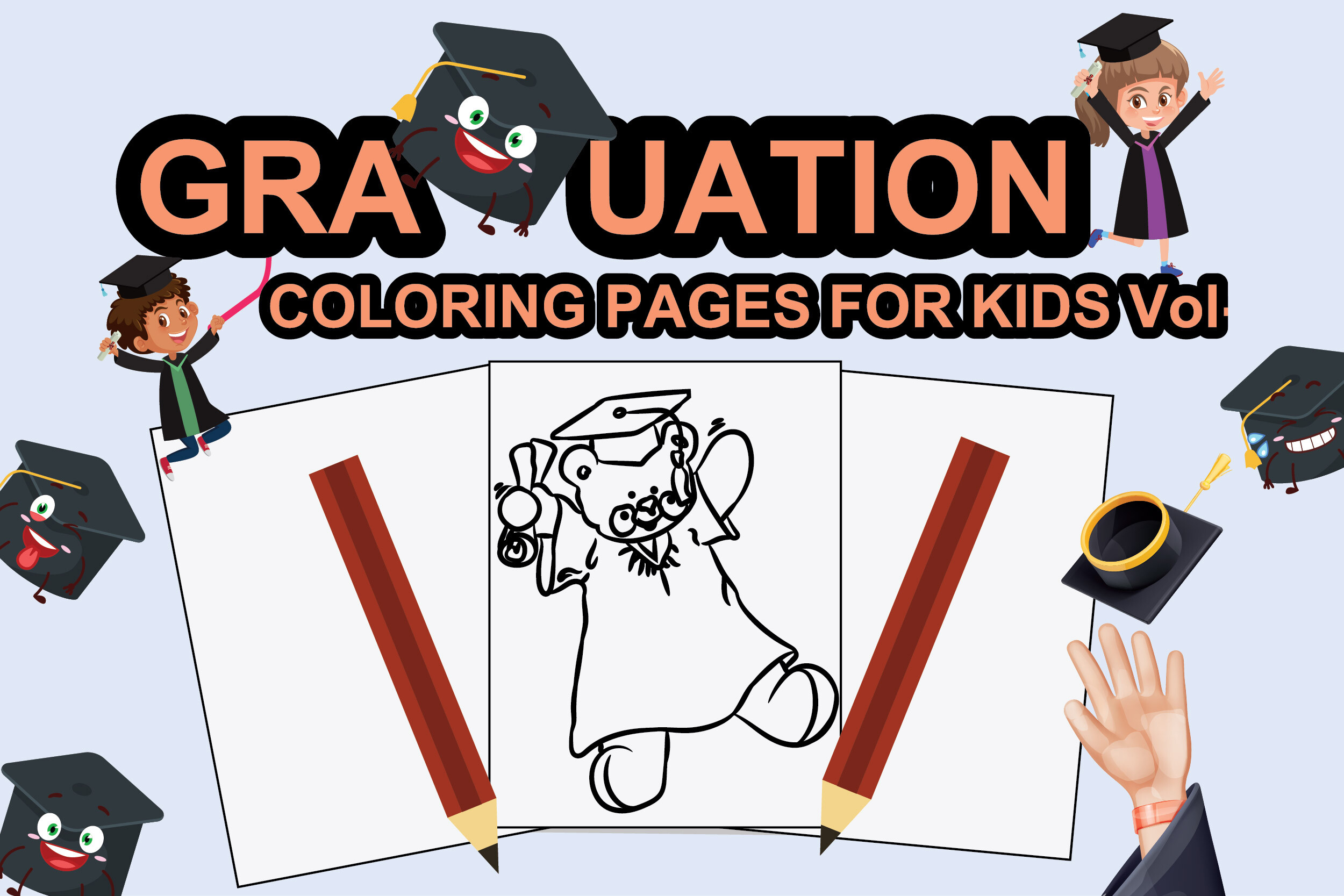Graduation Coloring Page for Kids Vol-11 Graphic by Nandi Store ...