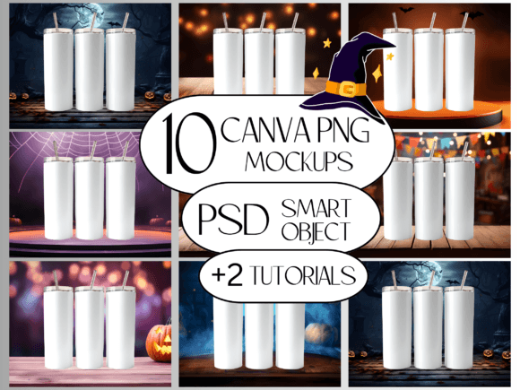 20Oz Skinny Tumbler Mockup Canva + PSD