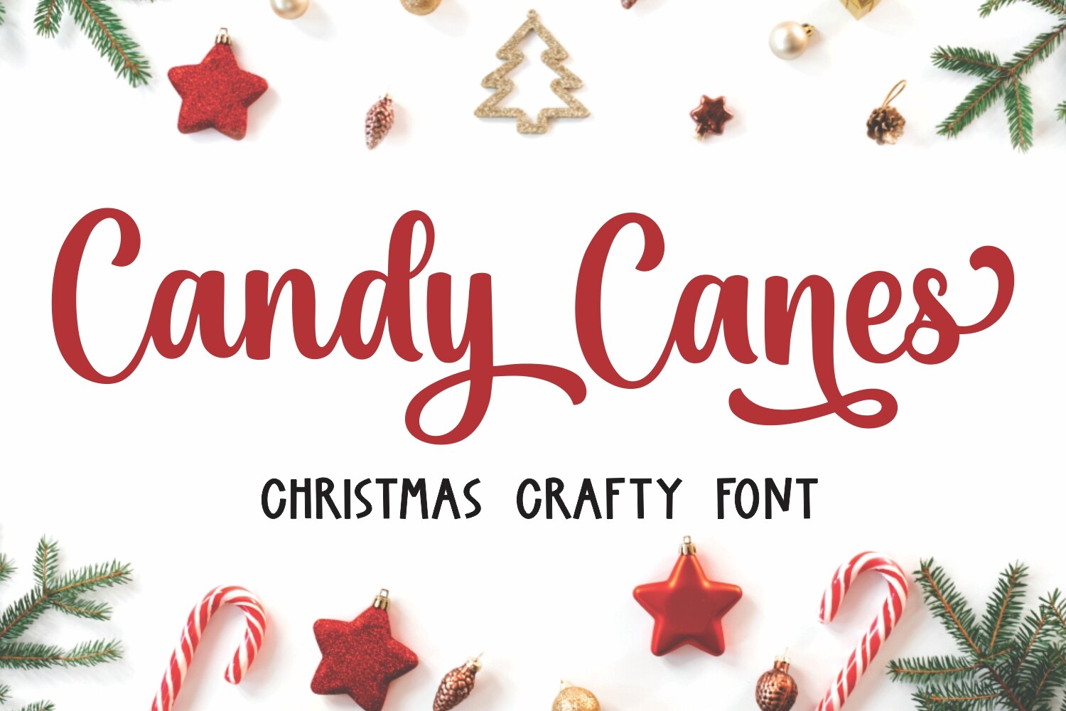 Candy Canes preview: whimsical holiday typeface