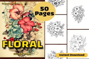 Floral Coloring Page Book Graphic by thegrayscalecreations · Creative ...
