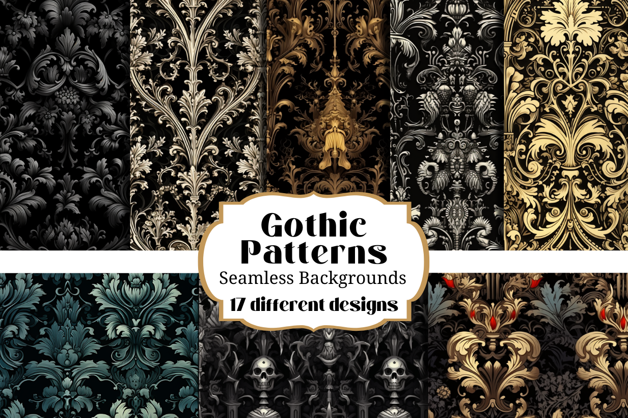 Simple Gothic Powerpoint Backgrounds Gothic Goth Seamless Pattern Backgrounds Graphic by Laura Beth Love ...