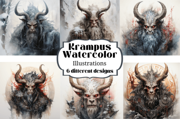 Krampus Portrait Style Illustrations Graphic Illustrations By Laura Beth Love