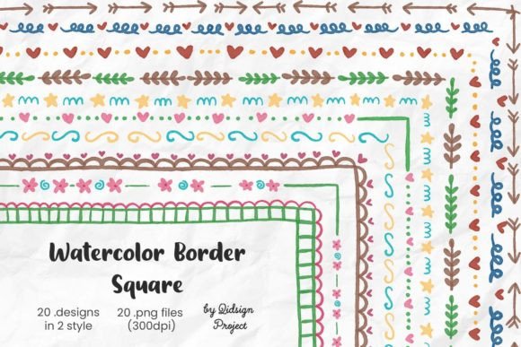 Watercolor Border Squere, Page Border