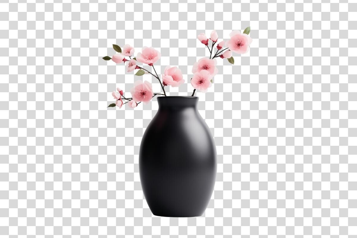 Black Flower Vase 2 Isolated Graphic by Whimsy Girl · Creative Fabrica