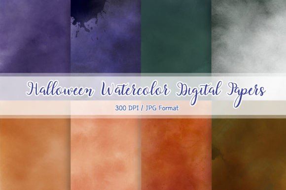 Halloween Watercolor Digital Papers