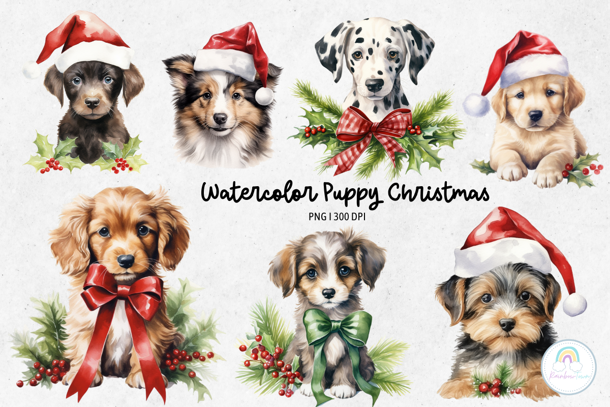 Puppy Dog Christmas Sublimation Graphic by Rainbowtown · Creative Fabrica