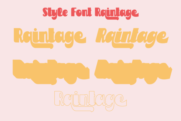 Raintage Font PNG with transparent background - Preview 6