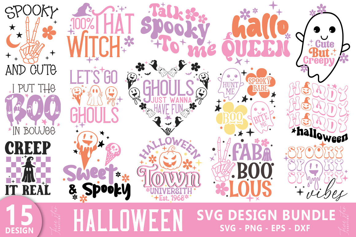 Retro Halloween SVG Bundle Graphic by Five Star Crafting · Creative Fabrica