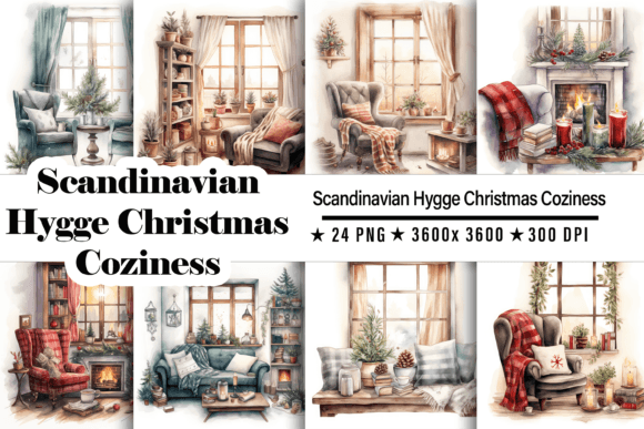 Scandinavian Hygge Christmas Coziness Graphics