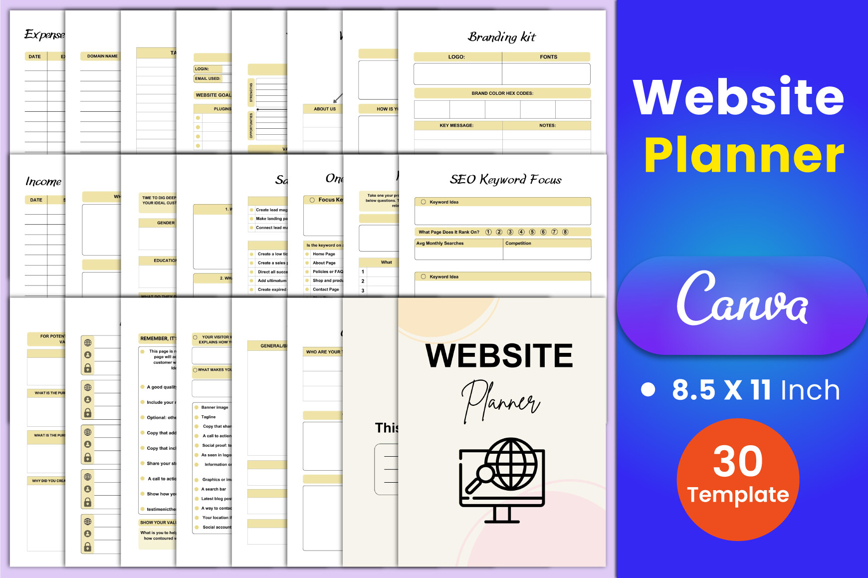 Website Planner Canva Interior Graphic by munjixpro · Creative Fabrica