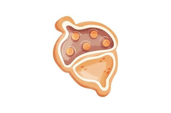 Acorn Shaped Cookie - Watercolor