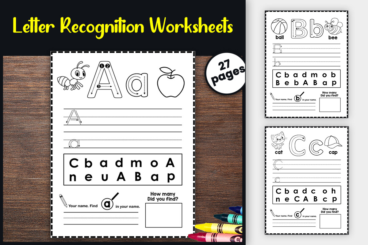 Alphabet Letter Recognition Worksheets cover