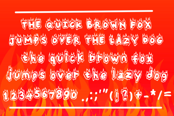 Cute Fire Font PNG with transparent background - Preview 3