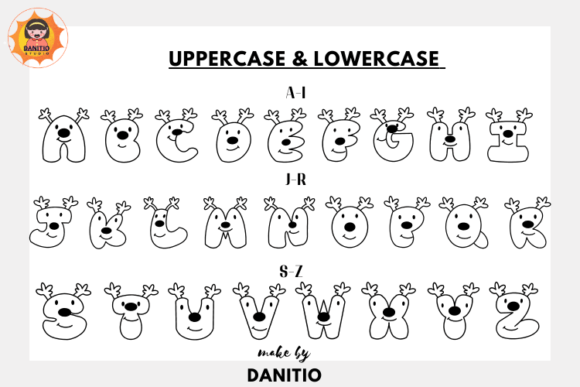 Cute Reindeer Font PNG with transparent background - Preview 1