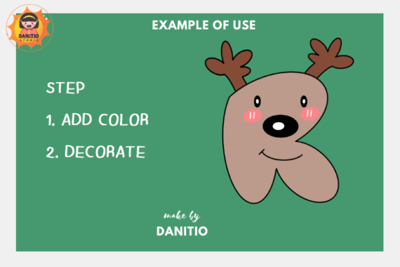 Cute Reindeer Font PNG with transparent background - Preview 2