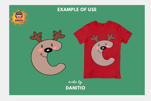 Cute Reindeer Font PNG with transparent background - Preview 3