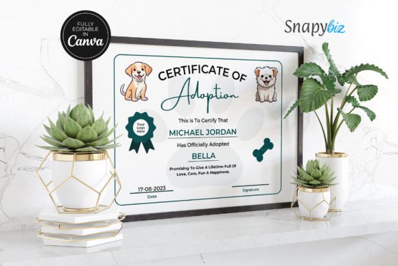 Editable Pet Adoption Certificate