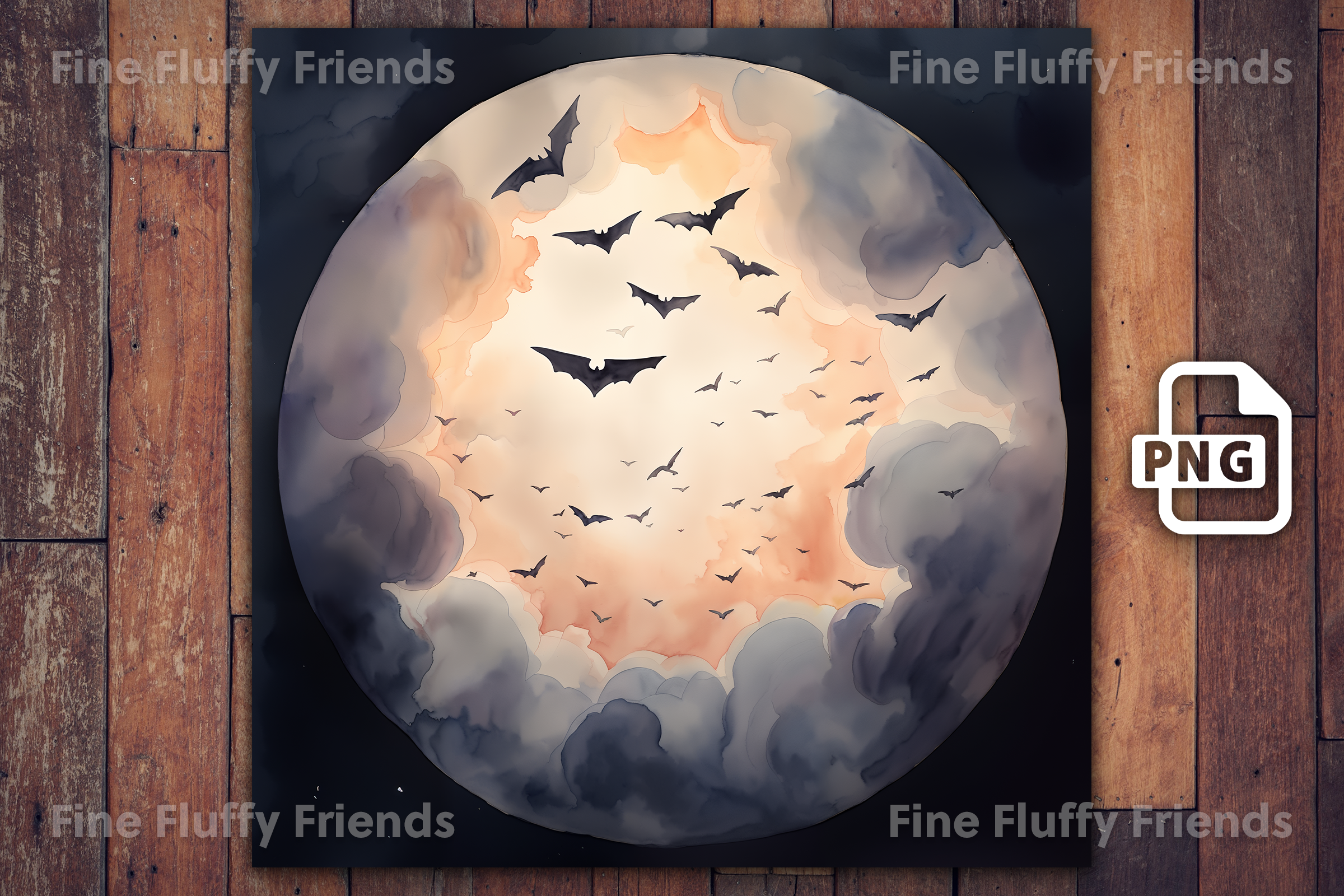 Full Moon Halloween Digital Paper Graphic by finefluffyfriends ...