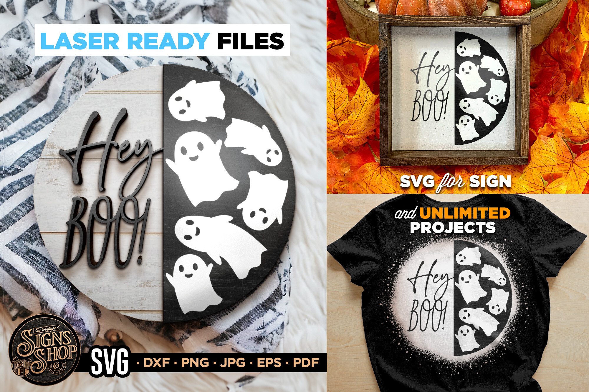 Hey Boo! Graphic by The Vintage Signs Shop · Creative Fabrica