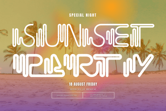 Neon Lamp Font PNG with transparent background - Preview 1