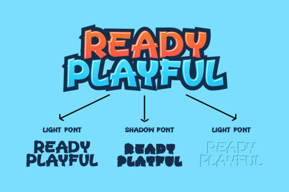 Ready Playful Font PNG with transparent background - Preview 2