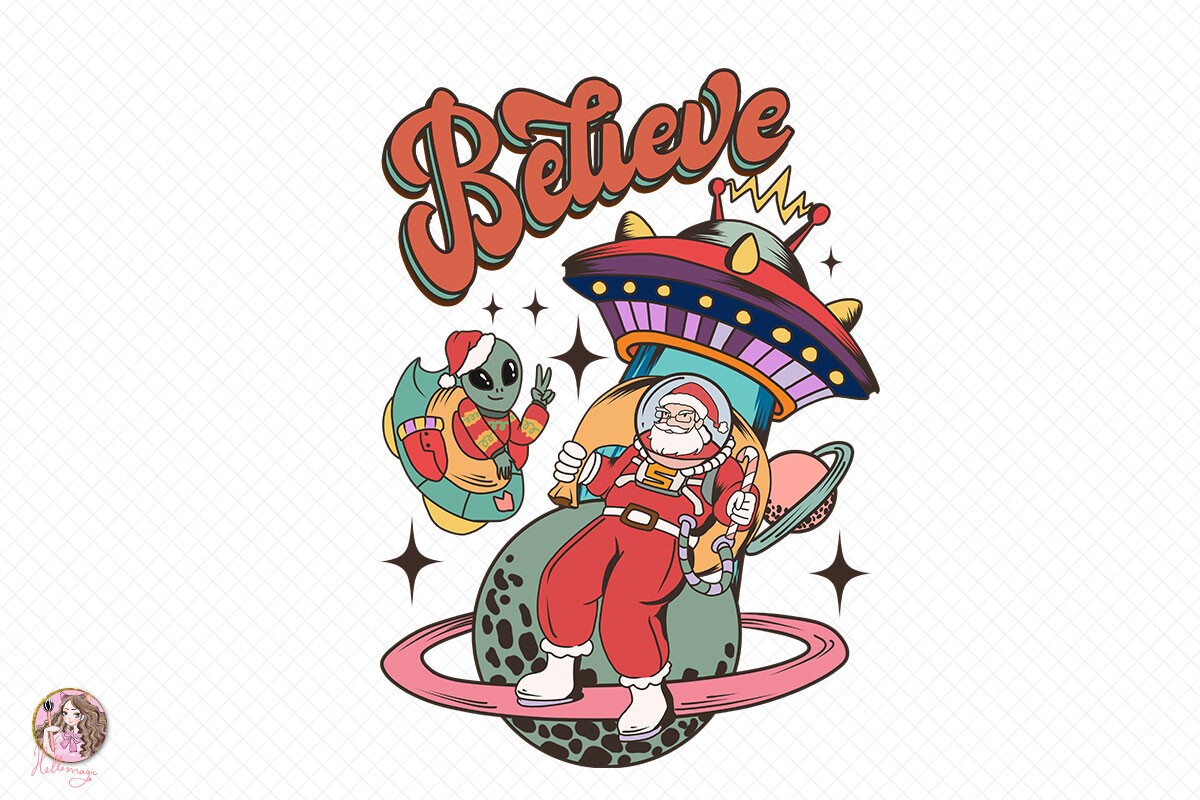 Retro Santa Sublimation Graphic by Hello Magic · Creative Fabrica