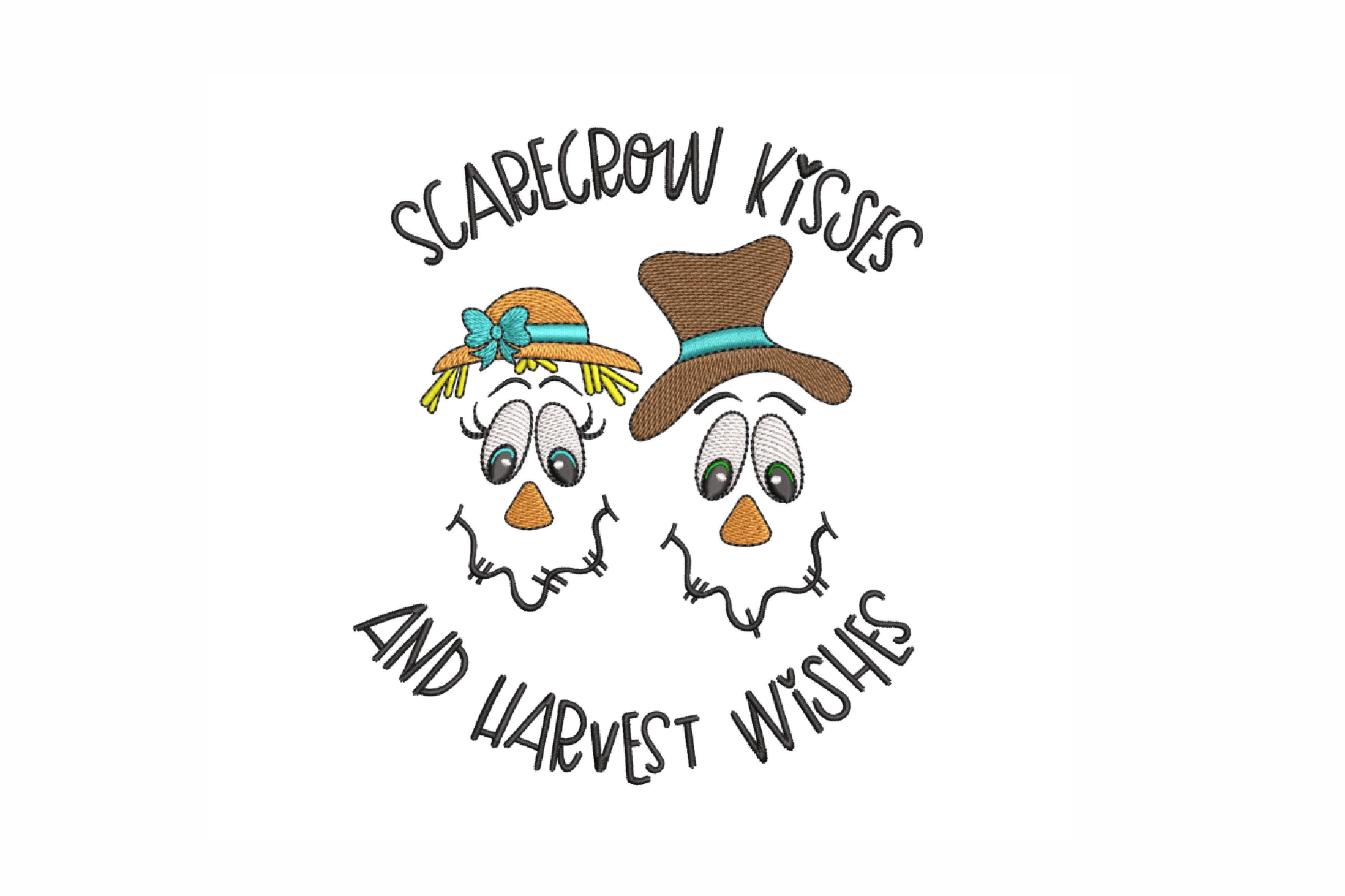 Scarecrow Kisses Harvest Wishes Thanksgiving