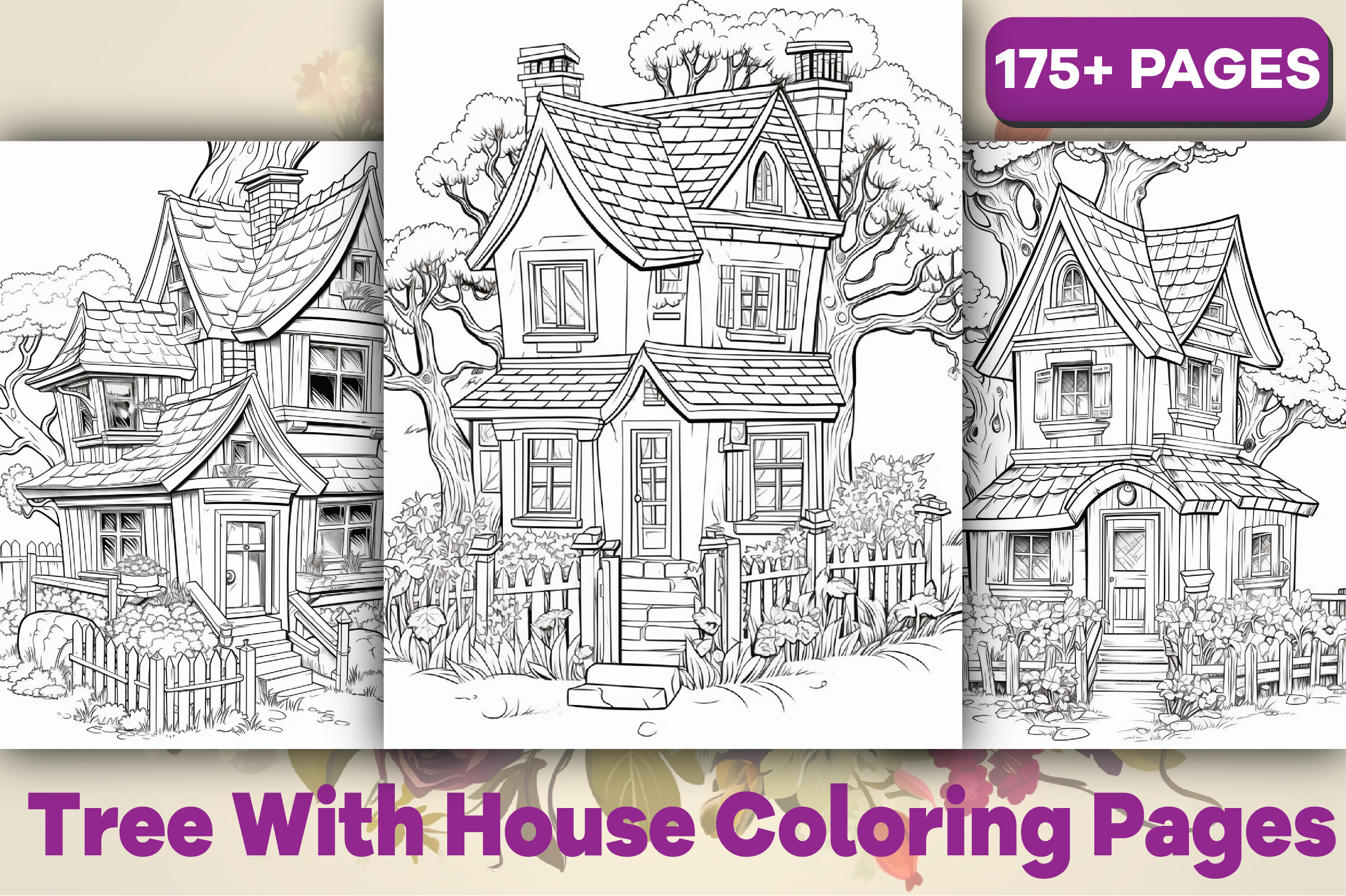 Unique House Coloring Page for KDP-175+