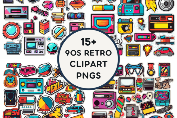 15+ 90s Retro Clipart PNGS