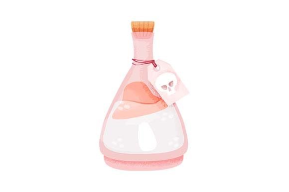 Mushroom Poison Vial - Watercolor