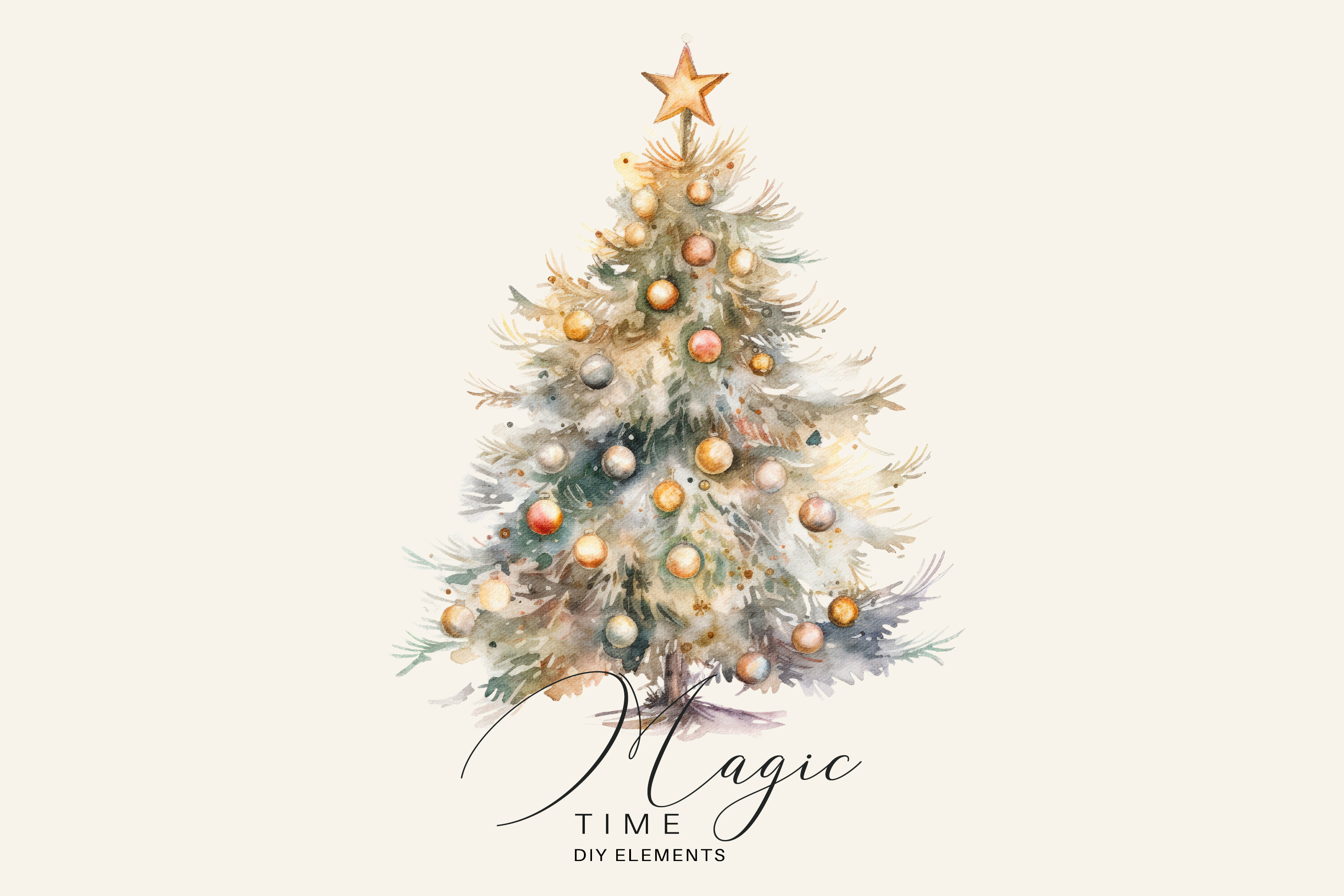 Christmas Decor Clipart Watercolor - photo 3
