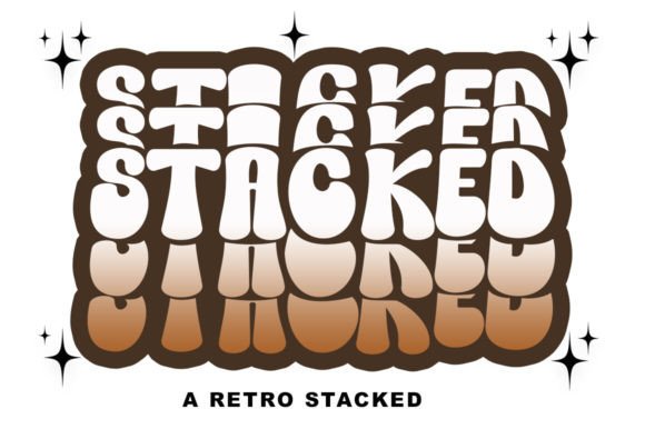 Groovy Stacked Font PNG with transparent background - Preview 2
