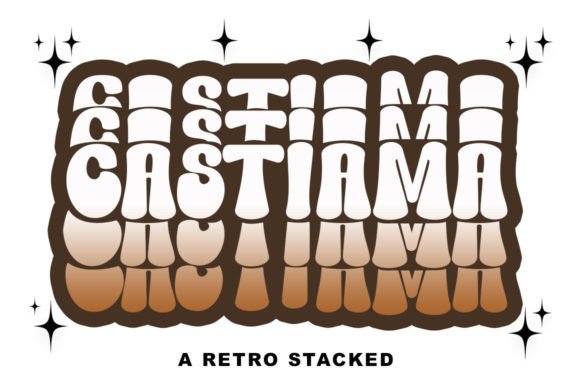 Groovy Stacked Font PNG with transparent background - Preview 4