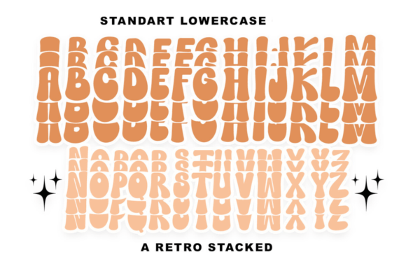 Groovy Stacked Font PNG with transparent background - Preview 6