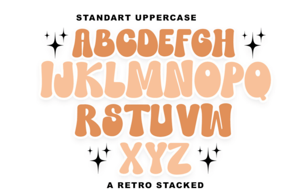 Groovy Stacked Font PNG with transparent background - Preview 5