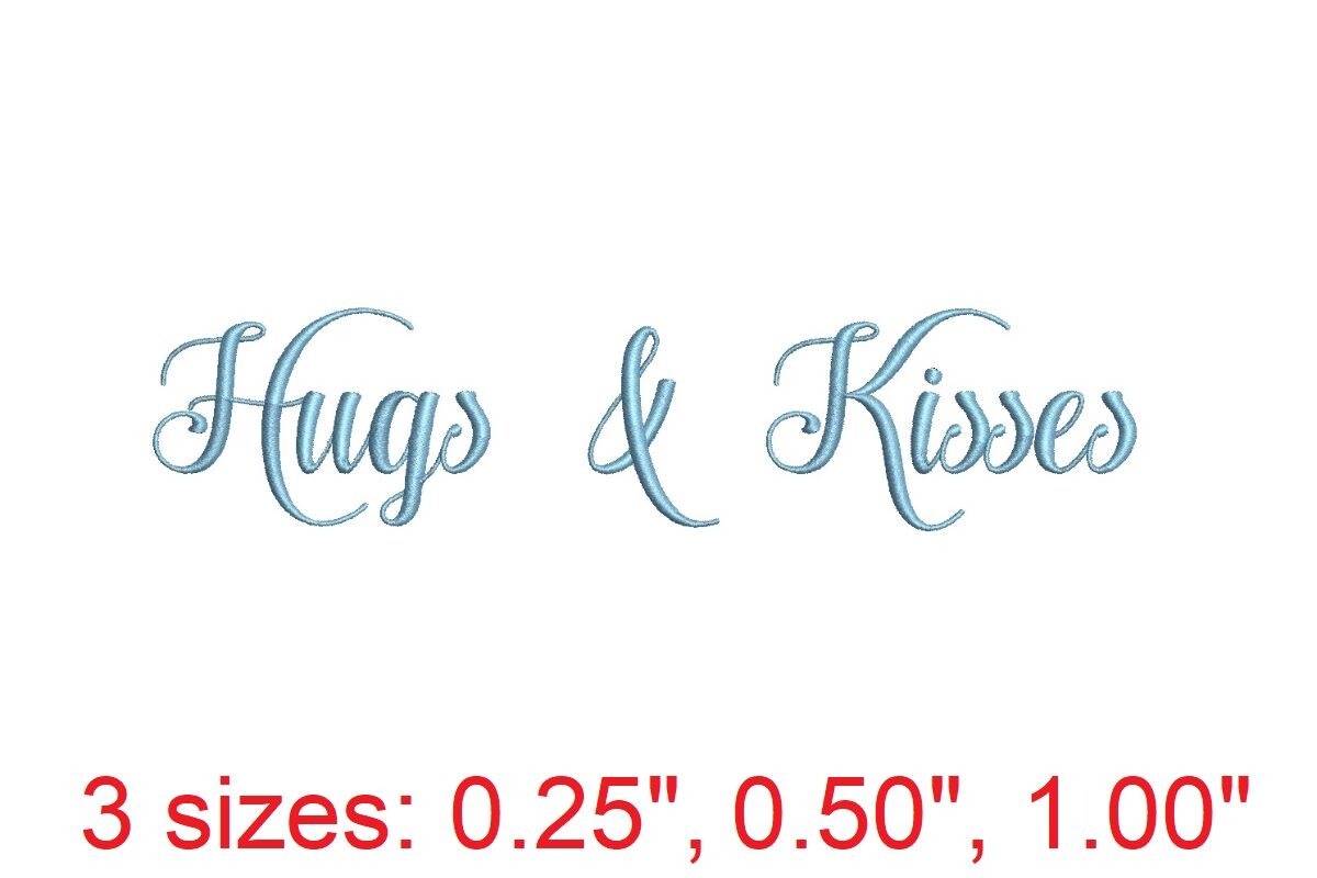 Hugs and Kisses Embroidery Font