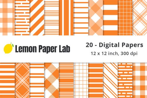 Orange Stripe Digital Paper Seamless