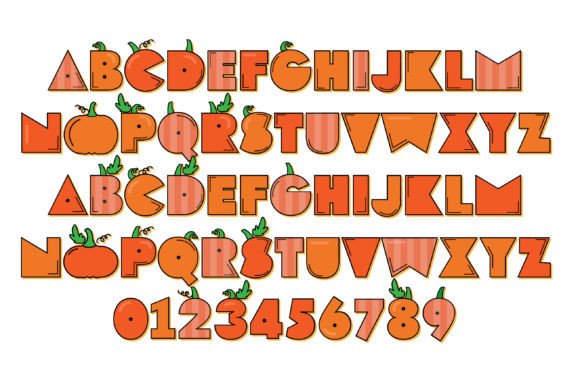 Pog Pumpkin Font PNG with transparent background - Preview 1