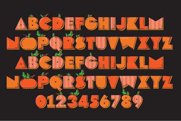 Pog Pumpkin Font PNG with transparent background - Preview 2