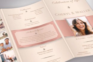 Rose Gold Program Rose Gold Legal Trifold Funeral Program Graphic by Godserv Designs ...
