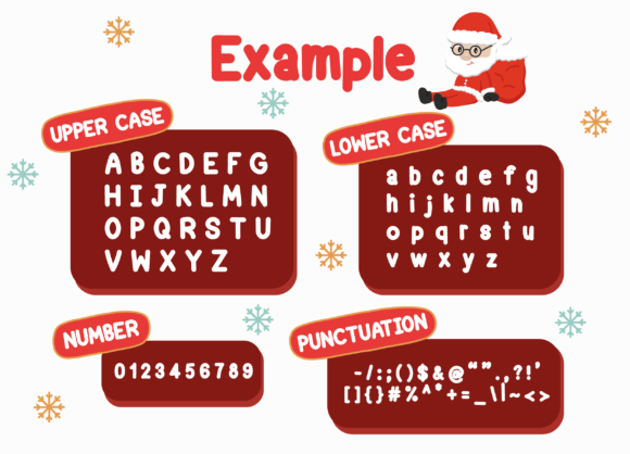 Santa’s Christmas Font PNG with transparent background - Preview 1