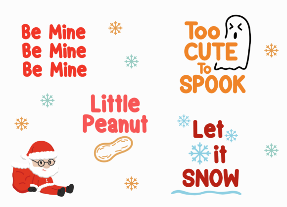 Santa’s Christmas Font PNG with transparent background - Preview 6