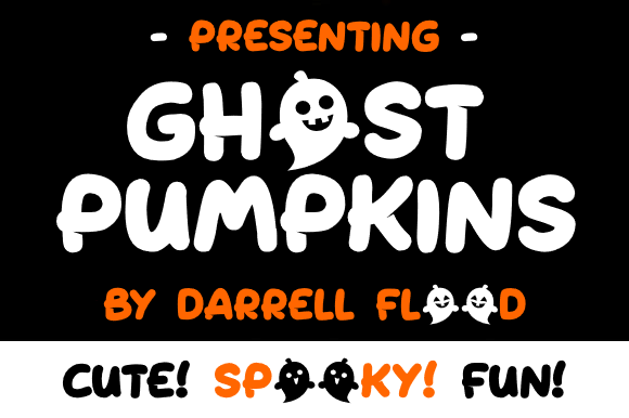 Ghost Pumpkins preview: bouncy cartoon ghost pumpkin font