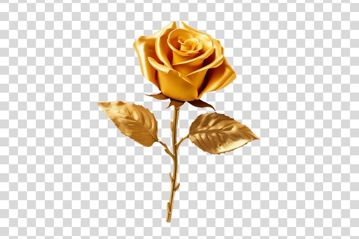 Golden Rose Isolated Graphic by Whimsy Girl · Creative Fabrica