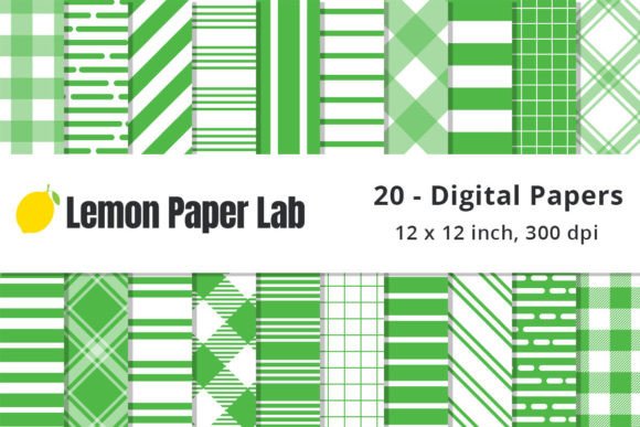Green Stripe Digital Paper Seamless