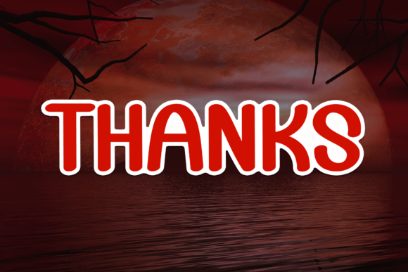 Red Moon Font PNG with transparent background - Preview 6