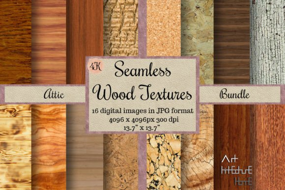 Seamless Wood Textures, Attic Bundle 4K