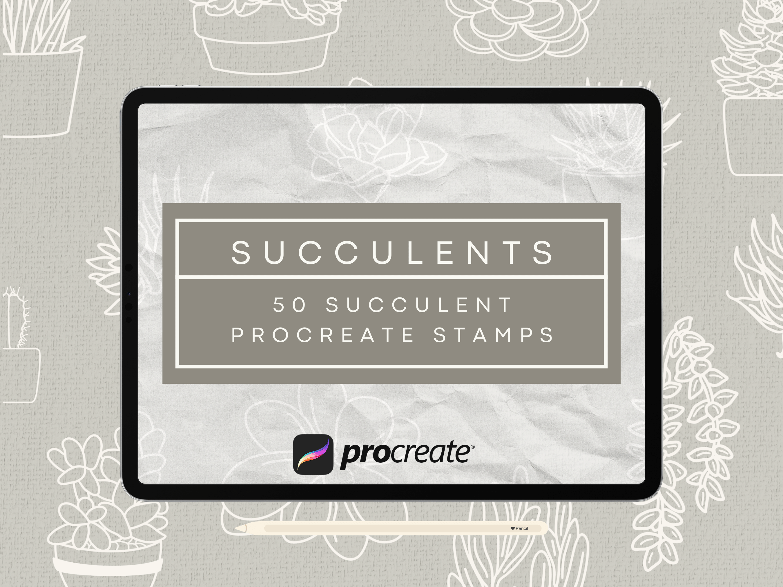 Succulent Procreate Stamp Brush Set Graphic by HalieKStudio · Creative ...