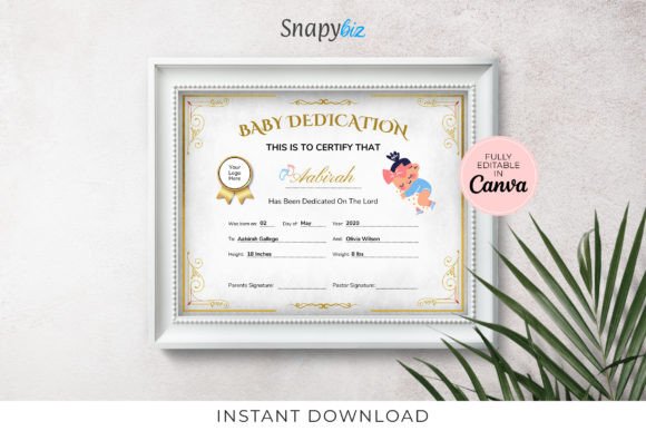 Baby Dedication Certificate Template