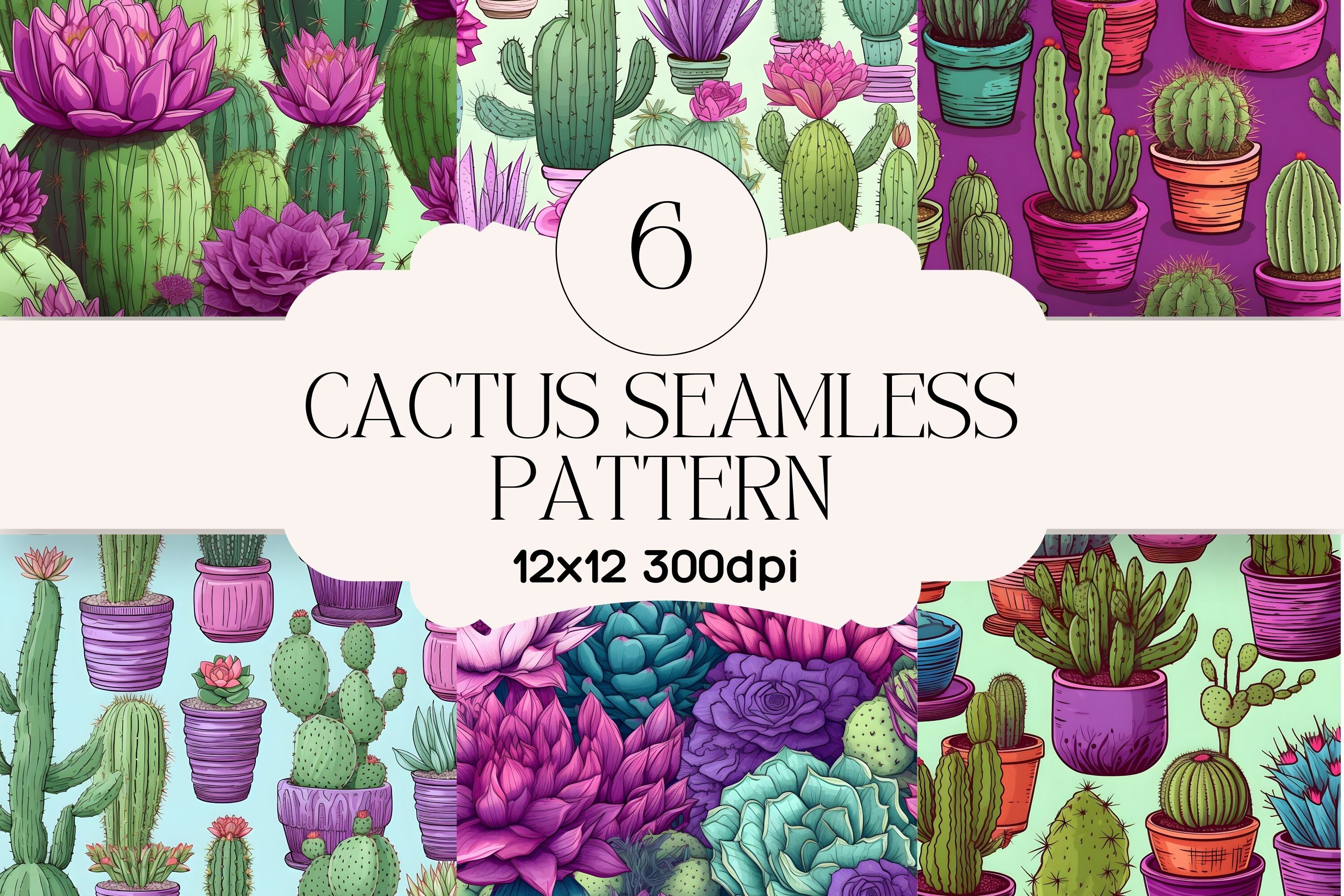 Cactus Seamless Patterns Graphic by Digital Emporium · Creative Fabrica